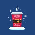 A hot coffee for santa. Isolated Vector Illustration