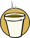 hot coffee in styrofoam cup vector illustration Royalty Free Stock Photo