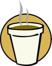 hot coffee in styrofoam cup vector illustration