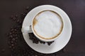 Hot coffee in a white cup on the table. Royalty Free Stock Photo