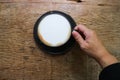 hot cofffee, cappuccino coffee or latte coffee or flat white
