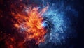 hot and cold concept.fire and ice element background Royalty Free Stock Photo