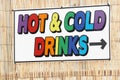 Hot and Cold Drinks Sign Royalty Free Stock Photo