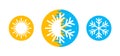 Climat change icon - sun and snowlafke