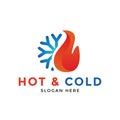 Hot and cold logo icon design template vector Royalty Free Stock Photo