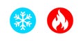 Hot and cold set icon. Isolated vector illustration.