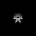 Hot and cold symbol. Sun and snowflake icon isolated on dark background Royalty Free Stock Photo