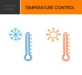 Hot and cold temperature control icons Royalty Free Stock Photo