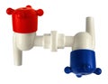 Hot and Cold Water Faucets Royalty Free Stock Photo