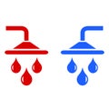 Hot cold water icon Royalty Free Stock Photo