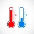 Hot and cold weather thermometer icon Royalty Free Stock Photo