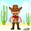 Hot cowboy in the desert