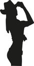 Hot Cowgirl silhouette Royalty Free Stock Photo