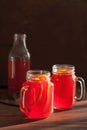 Hot cranberry tea with orange cinnamon warming drink Royalty Free Stock Photo
