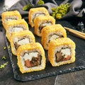 Hot Crispy Deep Fried Sushi Rolls Royalty Free Stock Photo