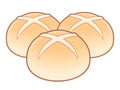 Hot cross buns cartoon illustration