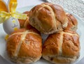 Hot Cross Buns with Easter Decoration