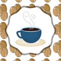 Hot cup aroma seeds fresh beverage coffee time