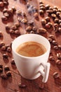 Hot cup of coffee-espresso- with smoke Royalty Free Stock Photo