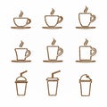 Hot cup coffee and tea symbol