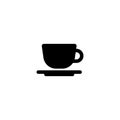 Hot cup icon. Mug with tea or coffee icon flat. Black logo or label isolated on white background Royalty Free Stock Photo