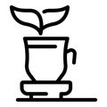 Hot cup leaf tea icon, outline style Royalty Free Stock Photo