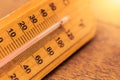 Hot day summer concept closeup thermometer