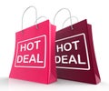 Hot Deal Bags Show Shopping Discounts and Bargains Royalty Free Stock Photo