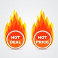 Hot deal and hot price buttons Royalty Free Stock Photo