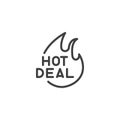 Hot deal promotion line icon