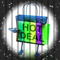 Hot Deal Shopping Bag Represents Bargains and Discounts Royalty Free Stock Photo