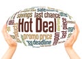 Hot Deal word cloud hand sphere concept Royalty Free Stock Photo