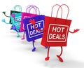 Hot Deals Bags Represent Shopping Discounts and Bargains