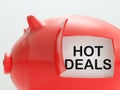 Hot Deals Piggy Bank Shows Cheap And Quality Products Royalty Free Stock Photo