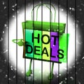 Hot Deals Shopping Bag Shows Discounts and Bargains