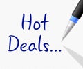 Hot Deals Shows Clearance Reduction And Save Royalty Free Stock Photo