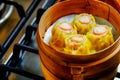 Delicious and Healthy Steamed Dim Sum, Chinese Oriental Cuisine