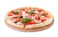 Hot delicious pizza Diablo isolated Royalty Free Stock Photo