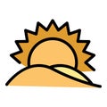 Hot desert sun icon vector flat Royalty Free Stock Photo