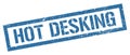 HOT DESKING blue grungy rectangle stamp Royalty Free Stock Photo