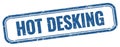 HOT DESKING text on blue grungy vintage stamp Royalty Free Stock Photo