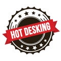 HOT DESKING text on red brown ribbon stamp Royalty Free Stock Photo