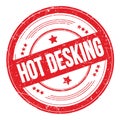 HOT DESKING text on red round grungy stamp Royalty Free Stock Photo