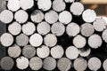 Hot-dip galvanized steel bars. Metal rods, blanks for parts. Royalty Free Stock Photo