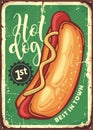 Hot dog American style vintage sign design Royalty Free Stock Photo