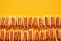 hot dog meal fast background food sauce sausage bread american meat. Generative AI. Royalty Free Stock Photo