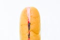 hot dog bread filled with strawberry and raisin flavored cream