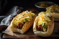 hot dog bun filled with tangy sauerkraut and spicy mustard