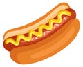 Hot dog cartoon icon. American fast food