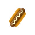 Hot dog colored cartoon fast food vector icon